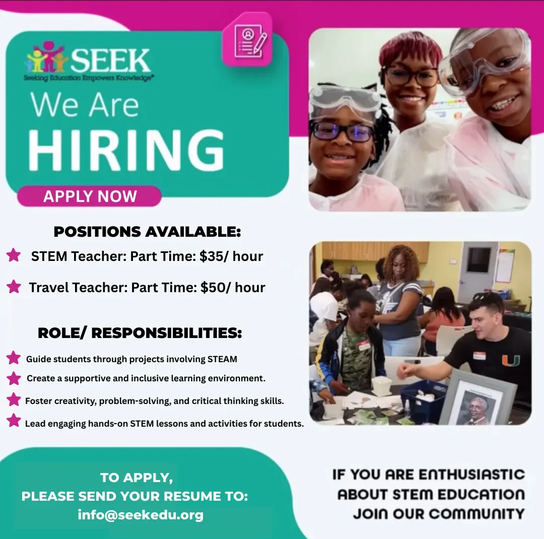 Hiring Part time STEM and Travel Teacher
